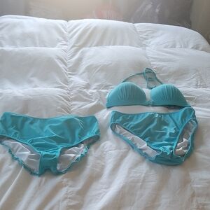 Venus Molded  Bikini Top   with 2 Bottoms! One Mid Rise Ruffle , One High Rise .